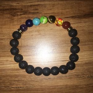 Volcanic Rock Bead Chakra Healing Bracelet